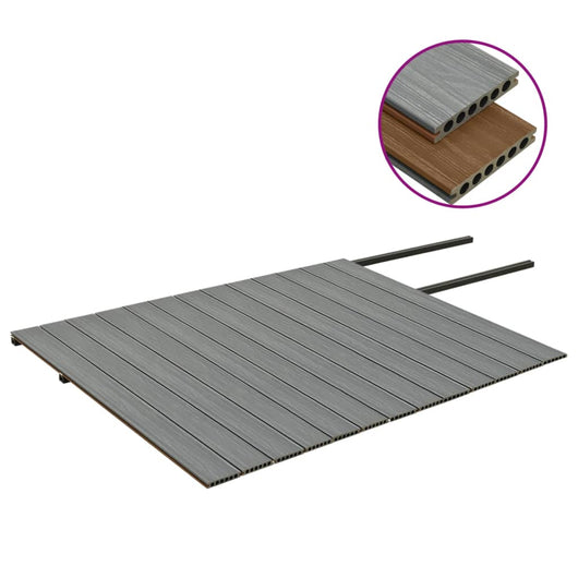 Listoni Decking WPC con Accessori Marroni e Grigi 26 m² 2,2 m 3070466