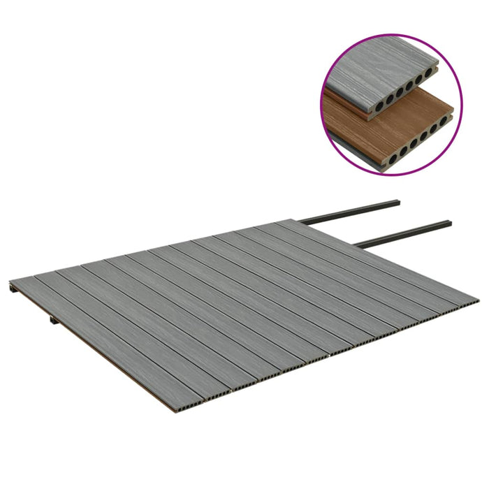 Listoni Decking WPC con Accessori Marroni e Grigi 26 m² 2,2 m 3070466