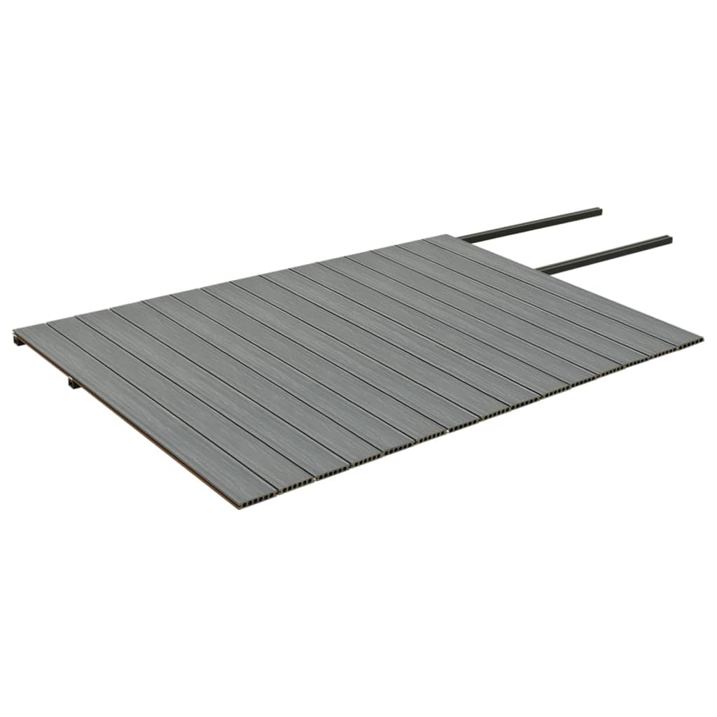 Listoni Decking WPC con Accessori Marroni e Grigi 30 mÂ² 2,2 m