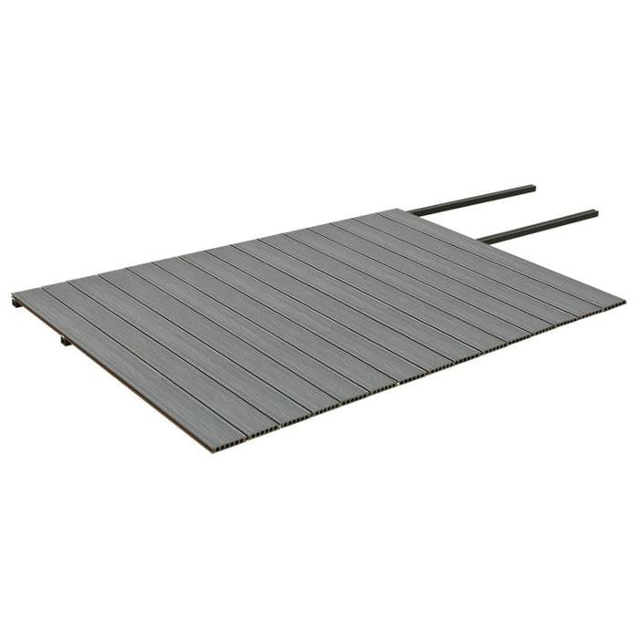 Listoni Decking WPC con Accessori Marroni e Grigi 30 mÂ² 2,2 m