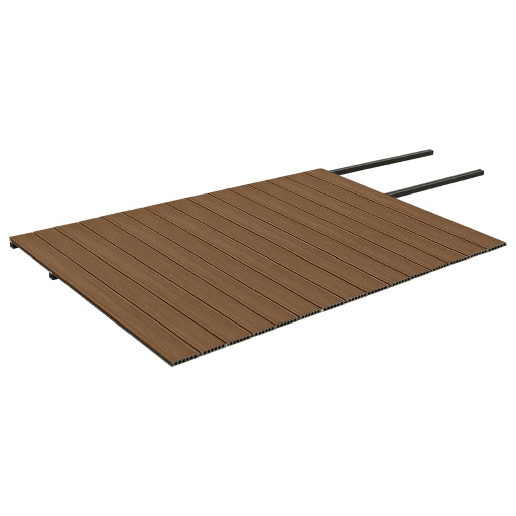 Listoni Decking WPC con Accessori Marroni e Grigi 30 mÂ² 2,2 m