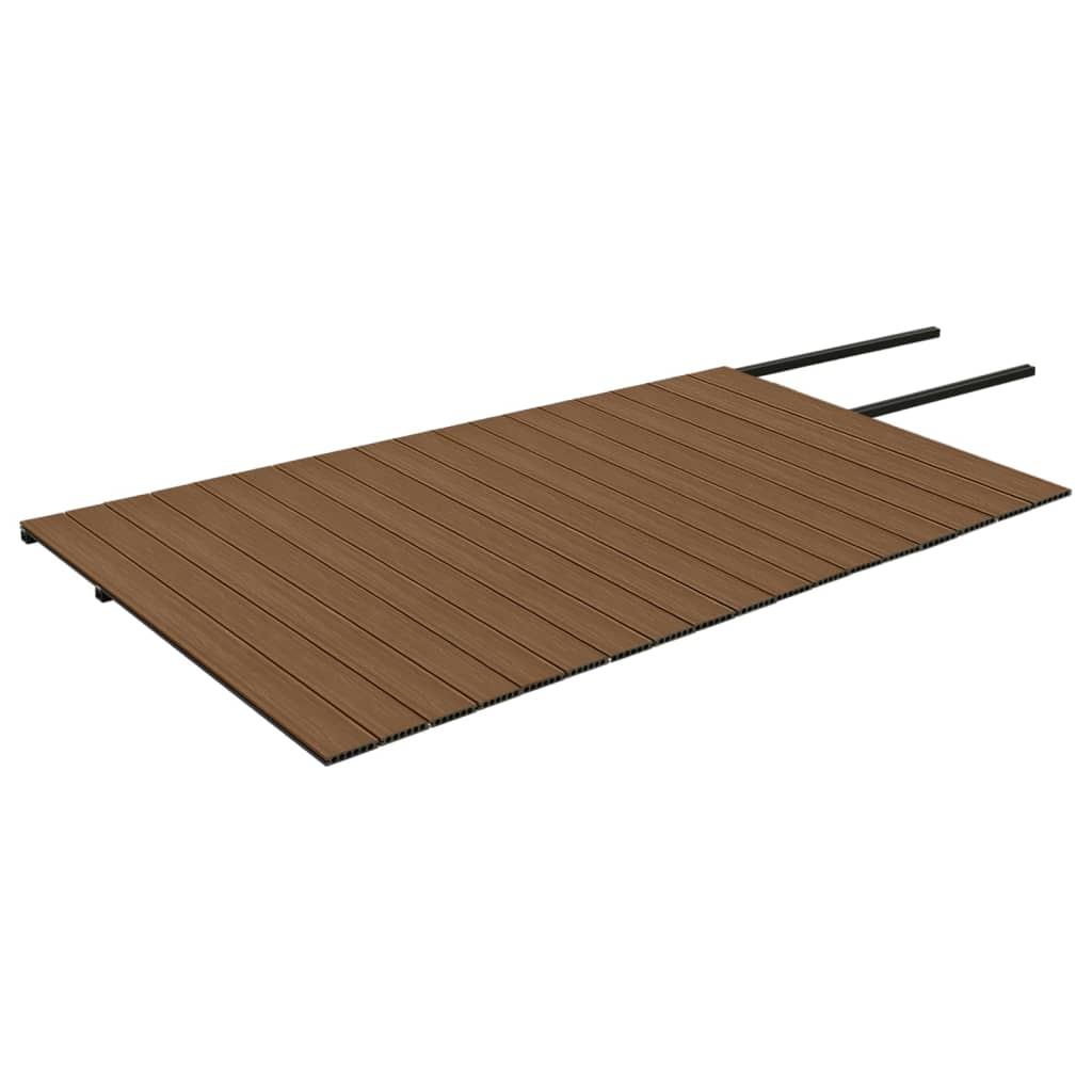 Listoni Decking WPC con Accessori Marroni e Grigi 36 mÂ² 2,2 m