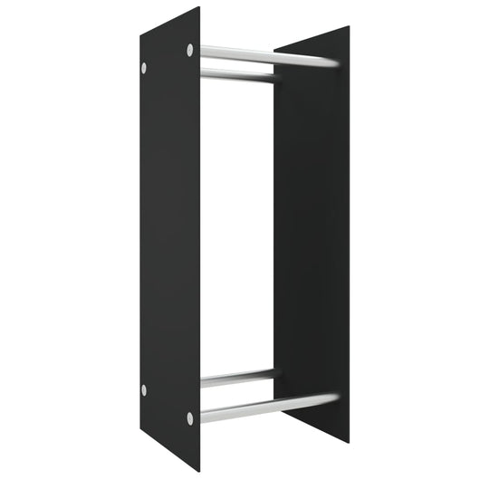 Porta Legna Nero 40x35x100 cm in Vetro Temperatocod mxl 79107