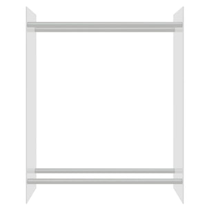 Porta Legna-Contenitore per Legna Trasparente 80x35x100 cm in Vetro Temperato