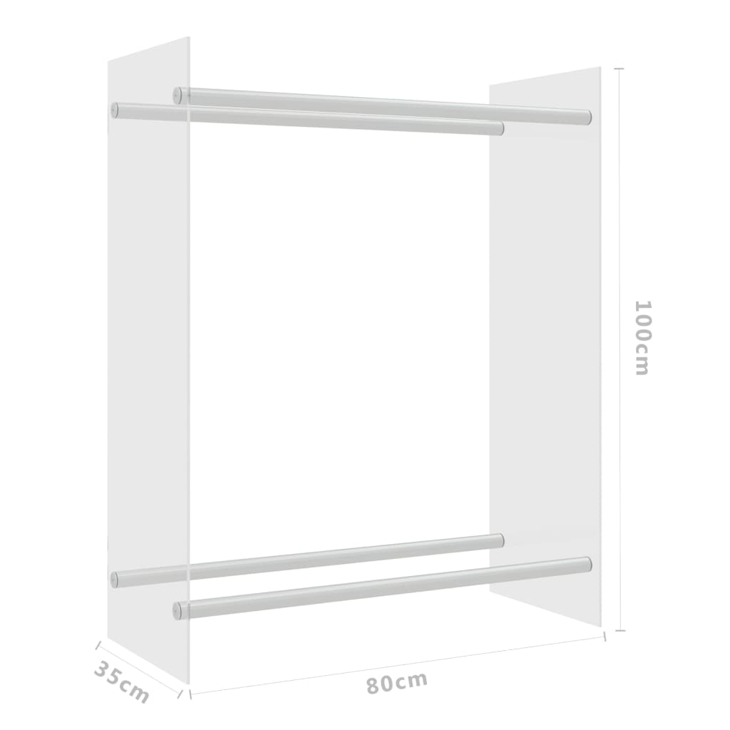 Porta Legna Trasparente 80x35x100 cm in Vetro Temperato cod mxl 69437