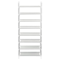 Scarpiera 8 Ripiani Metallo e Tessuto Non Tessuto Argento cod mxl 50116