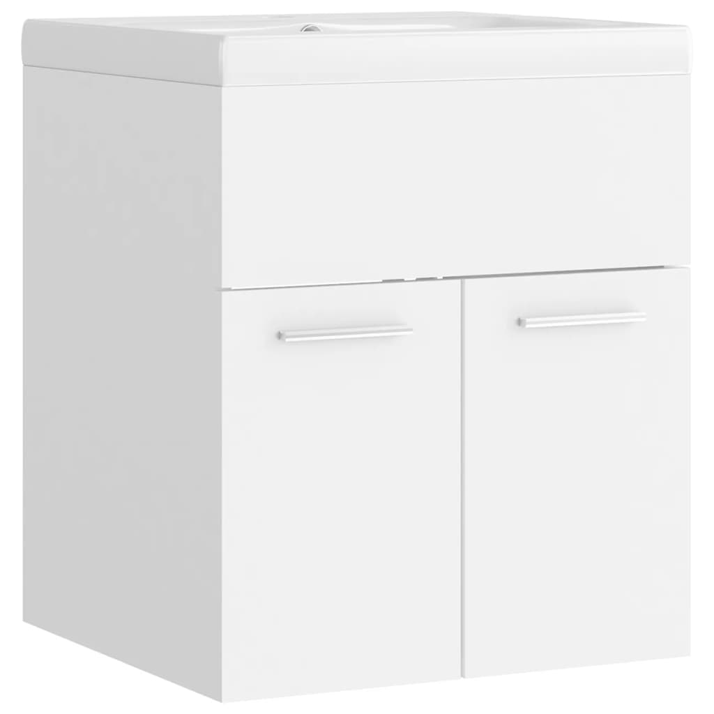 Mobile lavabo con lavabo integrato 41 x 38,5 x 46 cm in truciolare bianco 02_0006429