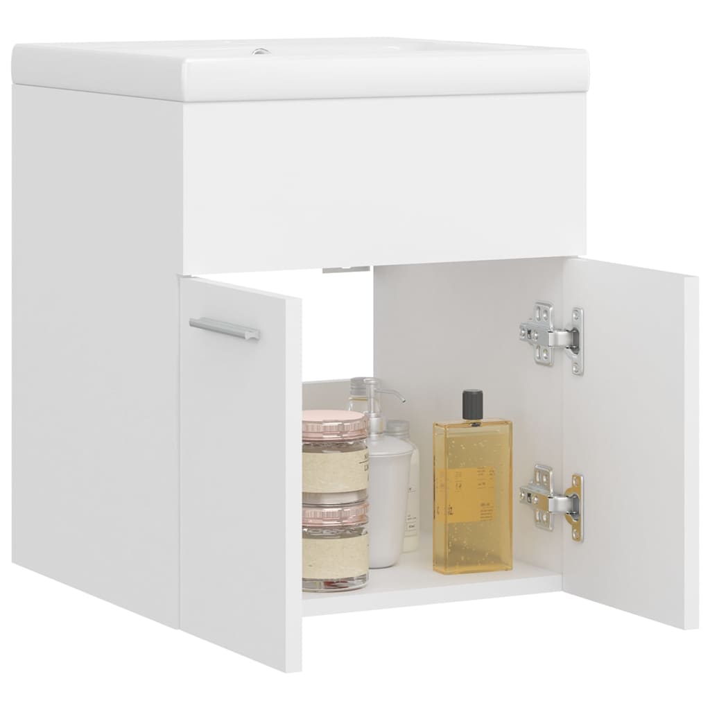 Mobile Bagno con Lavabo Integrato Bianco in Legno Multistrato cod mxl 63884