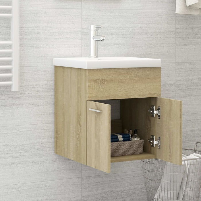 Mobile Bagno con Lavabo Integrato Rovere Sonoma in Truciolato 3070814