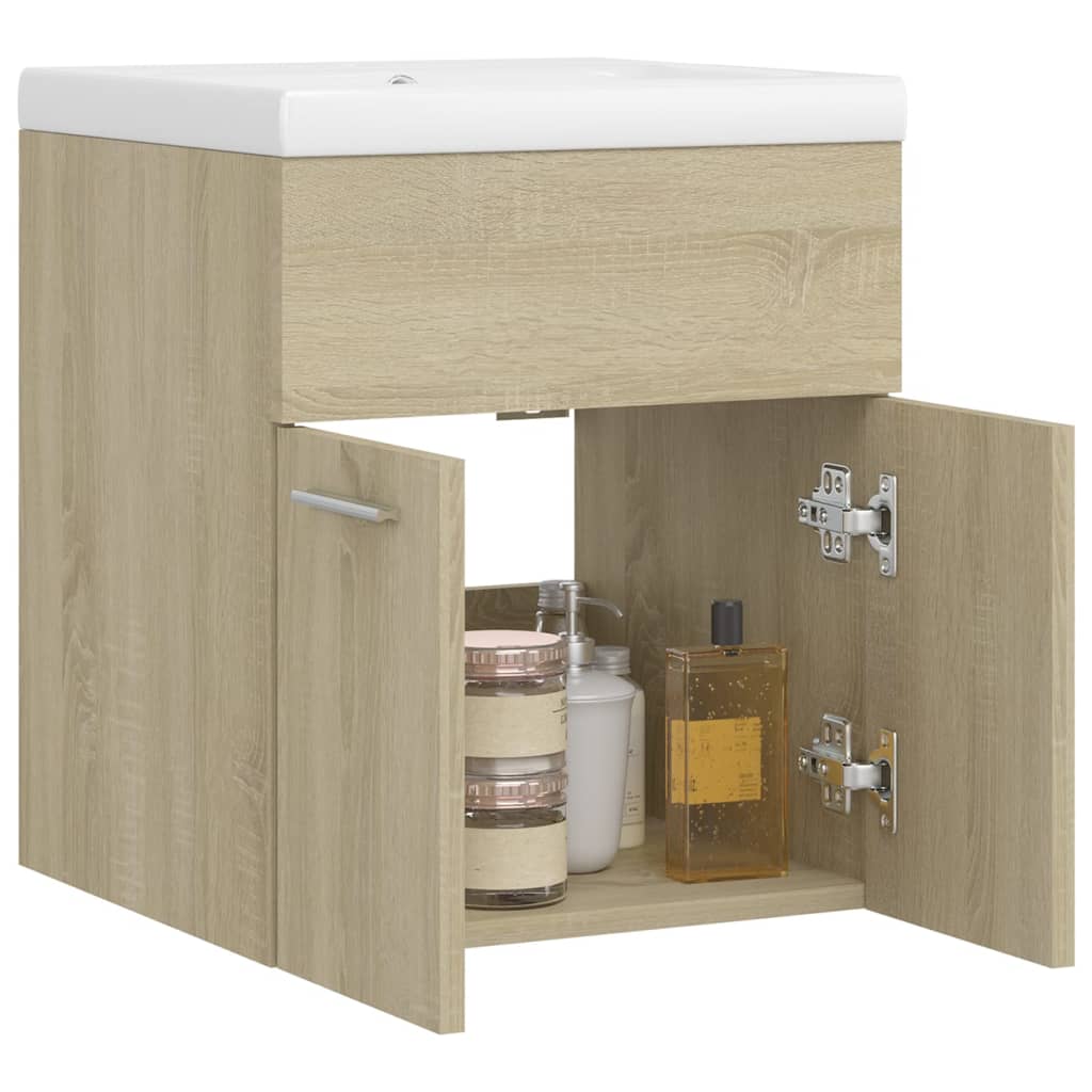 Mobile Bagno con Lavabo Integrato Rovere Sonoma in Truciolato 3070814