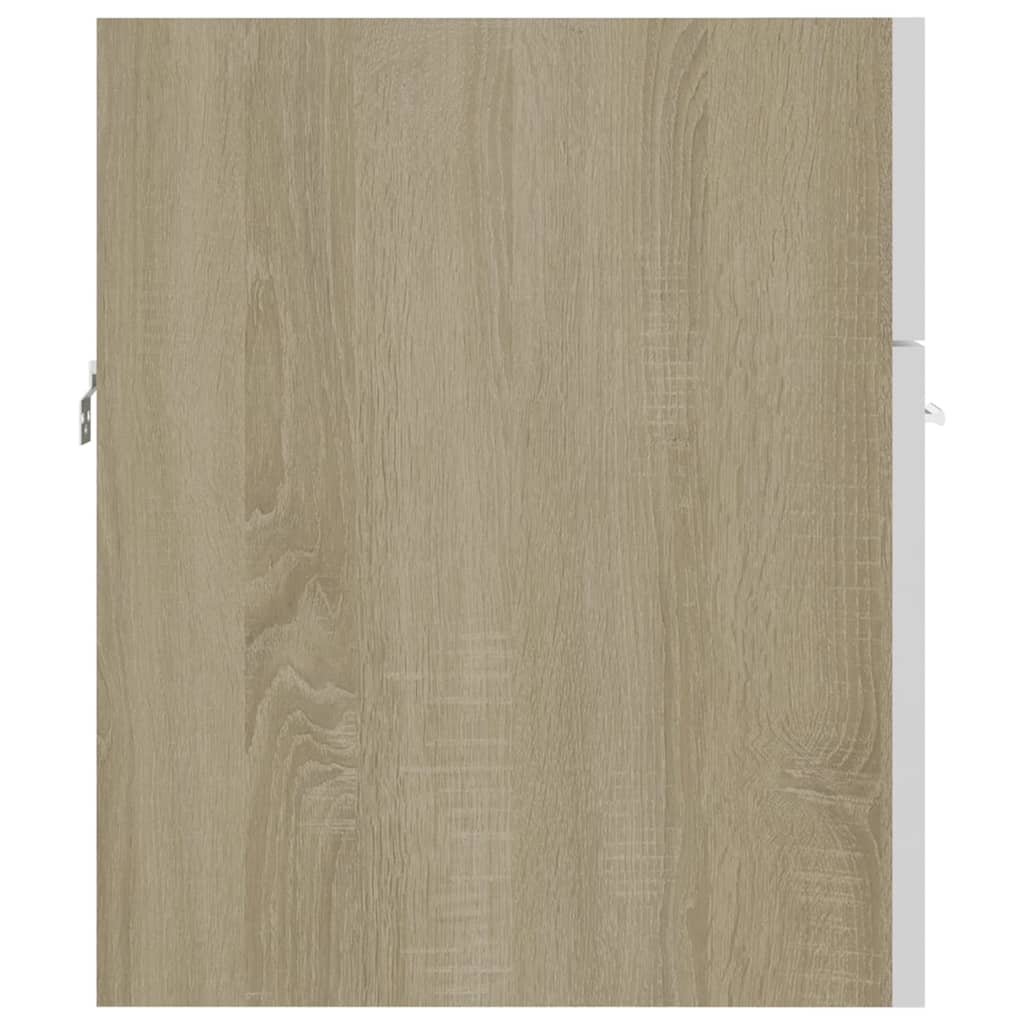 Mobile da Bagno con Lavabo Bianco e Rovere Sonoma in Truciolato cod mxl 67913