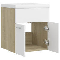 Mobile da Bagno con Lavabo Bianco e Rovere Sonoma in Truciolato cod mxl 67913