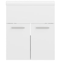 Mobile Bagno con Lavabo Integrato Bianco Lucido in Truciolato 3070817