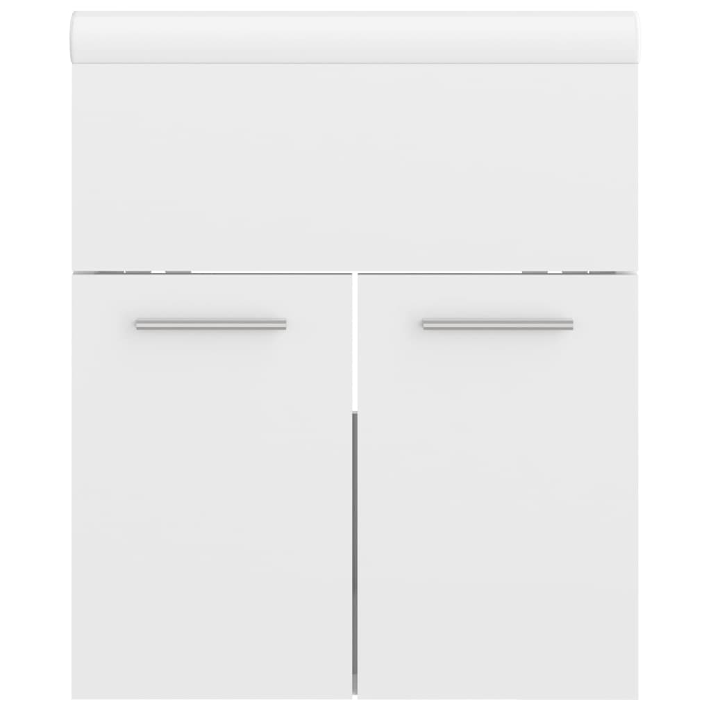 Mobile lavabo con lavabo integrato 41 x 38,5 x 46 cm in truciolare bianco lucido 02_0006443