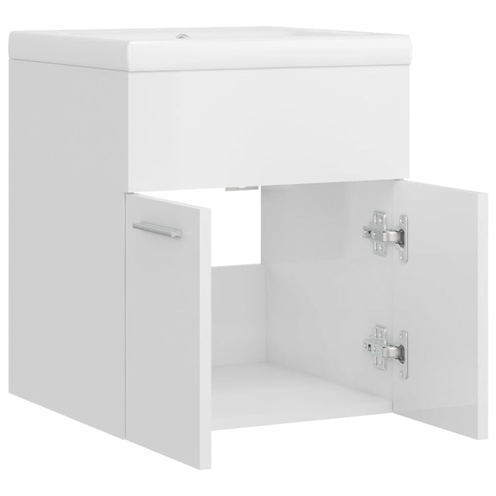 Mobile Bagno con Lavabo Integrato Bianco Lucido in Truciolato cod mxl 64880