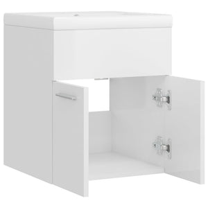 Mobile lavabo con lavabo integrato 41 x 38,5 x 46 cm in truciolare bianco lucido 02_0006443