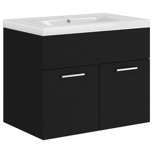 Mobile lavabo con lavabo integrato 60 x 38,5 x 46 cm in truciolare nero 02_0006504