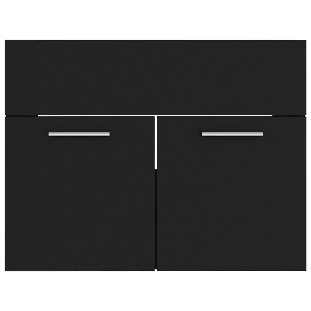 Mobile lavabo con lavabo integrato 60 x 38,5 x 46 cm in truciolare nero 02_0006504