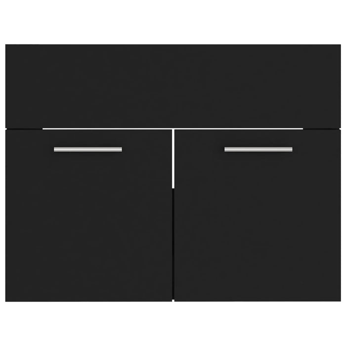 Mobile lavabo con lavabo integrato 60 x 38,5 x 46 cm in truciolare nero 02_0006504
