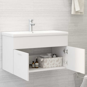 Mobile da Bagno con Lavabo Integrato Bianco in Truciolato 3070829