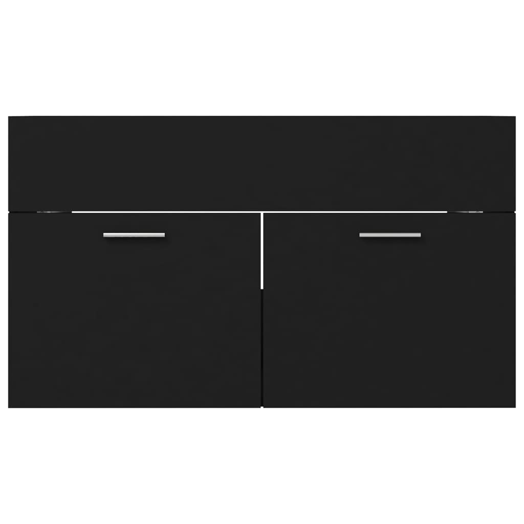 Mobile lavabo con lavabo integrato 80 x 38,5 x 46 cm in truciolare nero 02_0006516