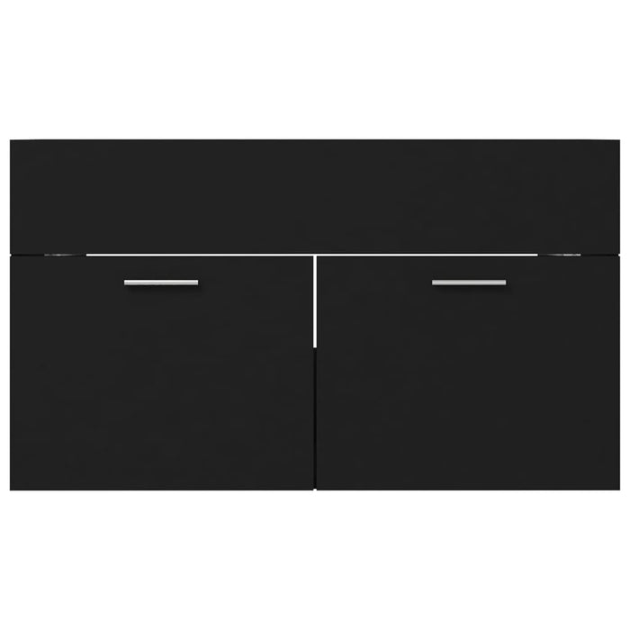Mobile lavabo con lavabo integrato 80 x 38,5 x 46 cm in truciolare nero 02_0006516