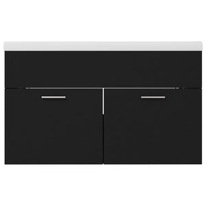 Mobile da Bagno con Lavabo Integrato Nero in Truciolato cod mxl 63580