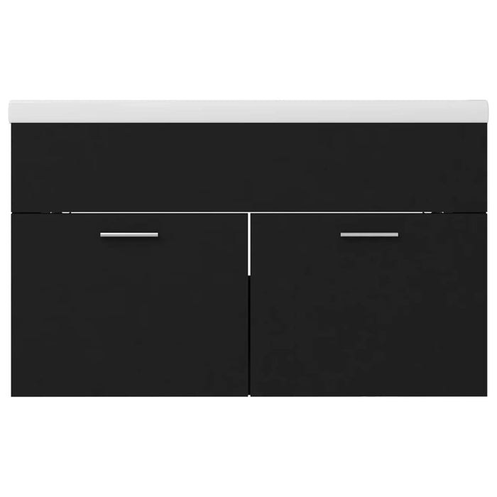 Mobile lavabo con lavabo integrato 80 x 38,5 x 46 cm in truciolare nero 02_0006516