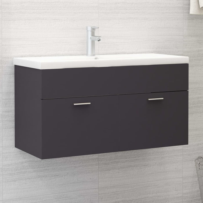 Mobile da Bagno con Lavabo Integrato Grigio in Truciolato cod mxl 78257