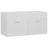 Mobile lavello 90 x 38,5 x 46 cm con lavello integrato in truciolare bianco lucido 02_0006440