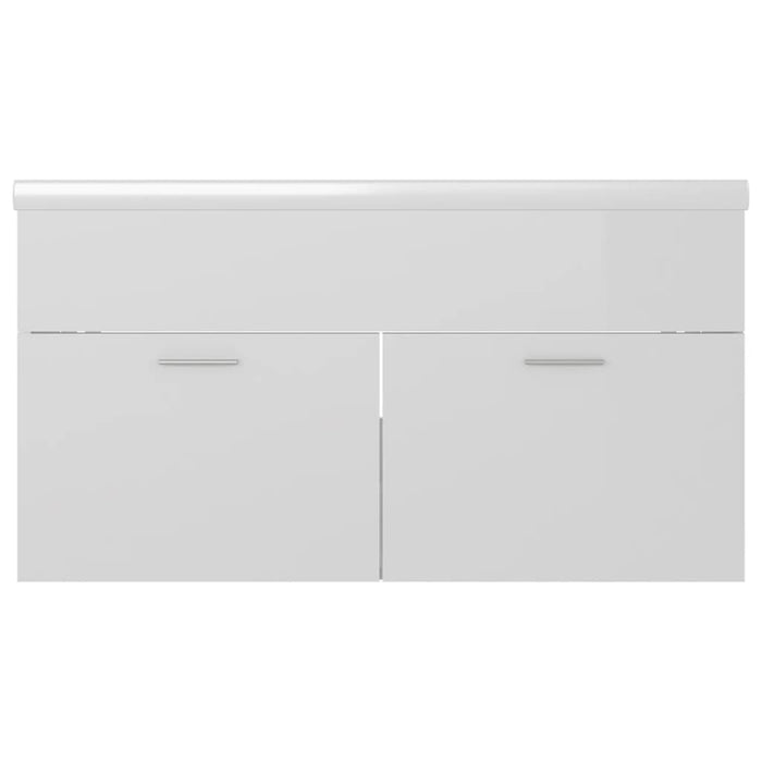 Mobile Bagno con Lavabo Integrato Bianco Lucido in Truciolato 3070844