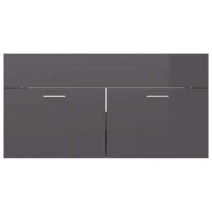 Mobile lavabo con lavabo integrato 90 x 38,5 x 46 cm in truciolare grigio lucido 02_0006483