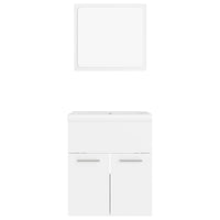 Set Mobili da Bagno Bianco in Legno Multistrato 3070856