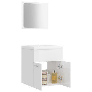 Set Mobili da Bagno Bianco Lucido in Truciolato cod mxl 60873