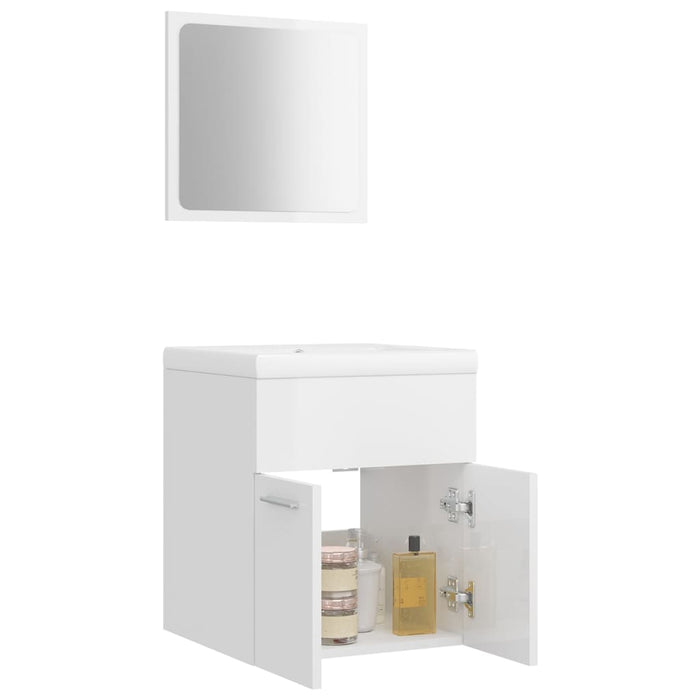 Set Mobili da Bagno Bianco Lucido in Truciolato cod mxl 60873