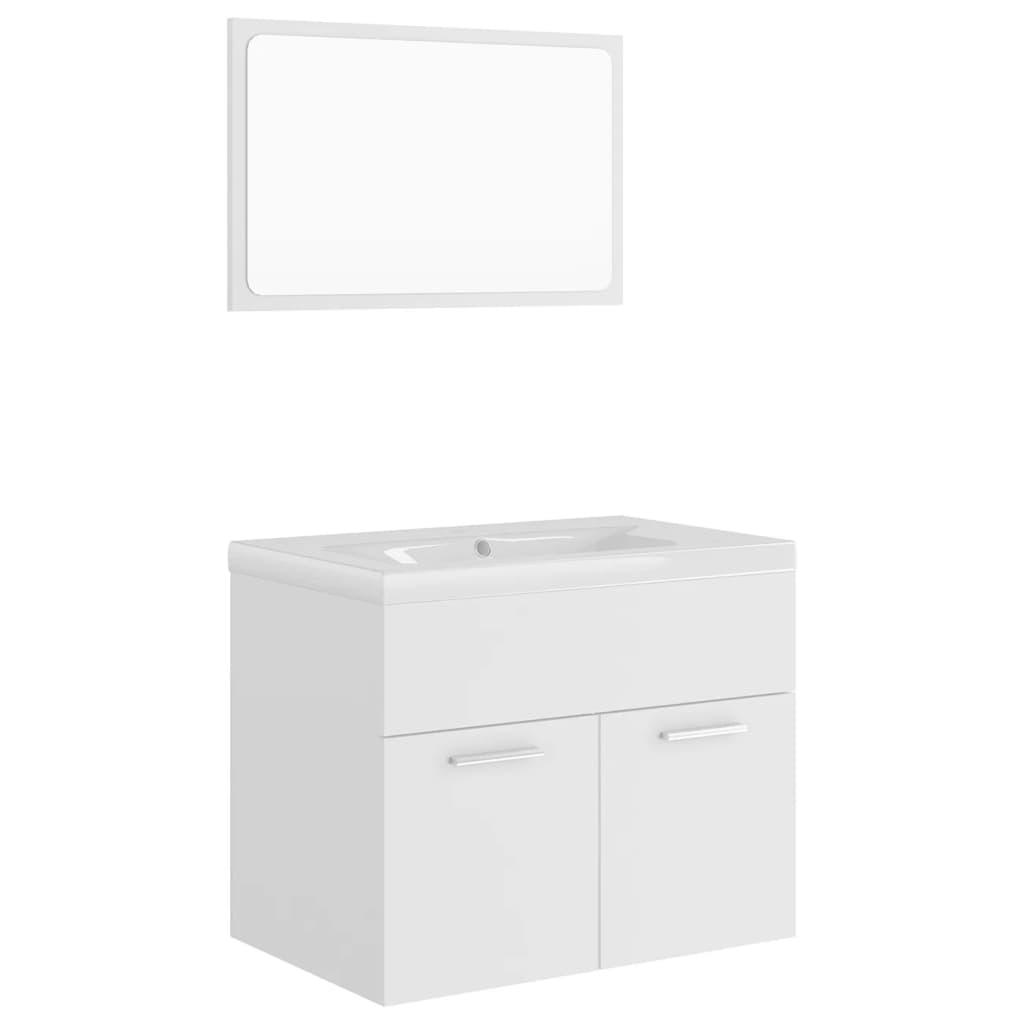 Set Mobili da Bagno Bianco in Truciolato 3070865