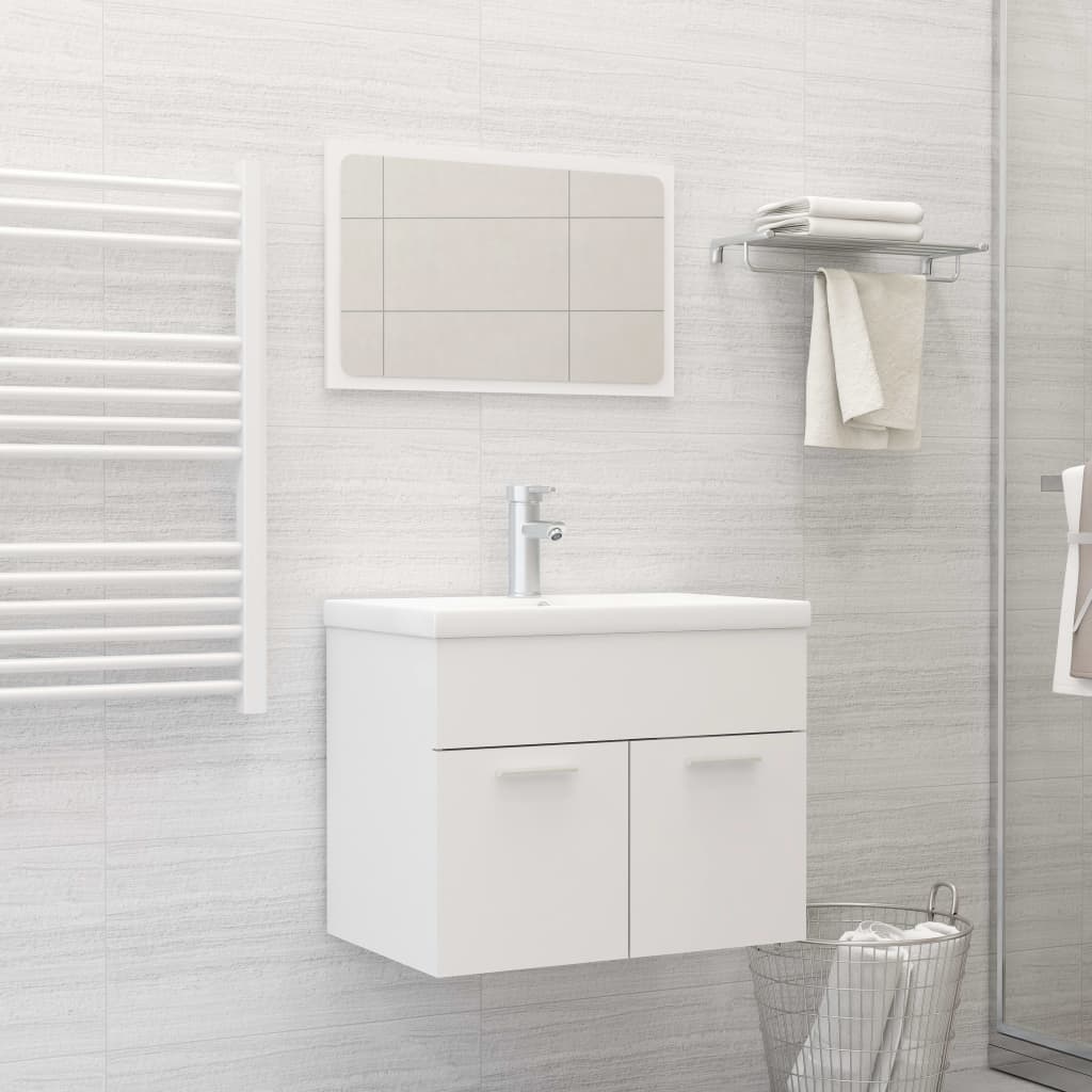 Set Mobili da Bagno Bianco in Truciolato 3070865