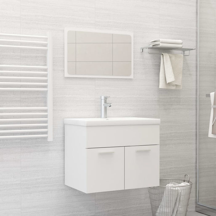 Set Mobili da Bagno Bianco in Truciolato 3070865