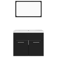 Set Mobili da Bagno Nero in Truciolato 3070866
