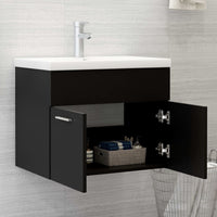 Set Mobili da Bagno Nero in Truciolato 3070866