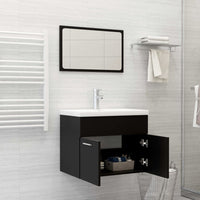 Set Mobili da Bagno Nero in Truciolato 3070866