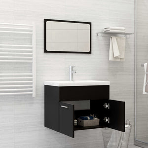 Set Mobili da Bagno Nero in Truciolato 3070866