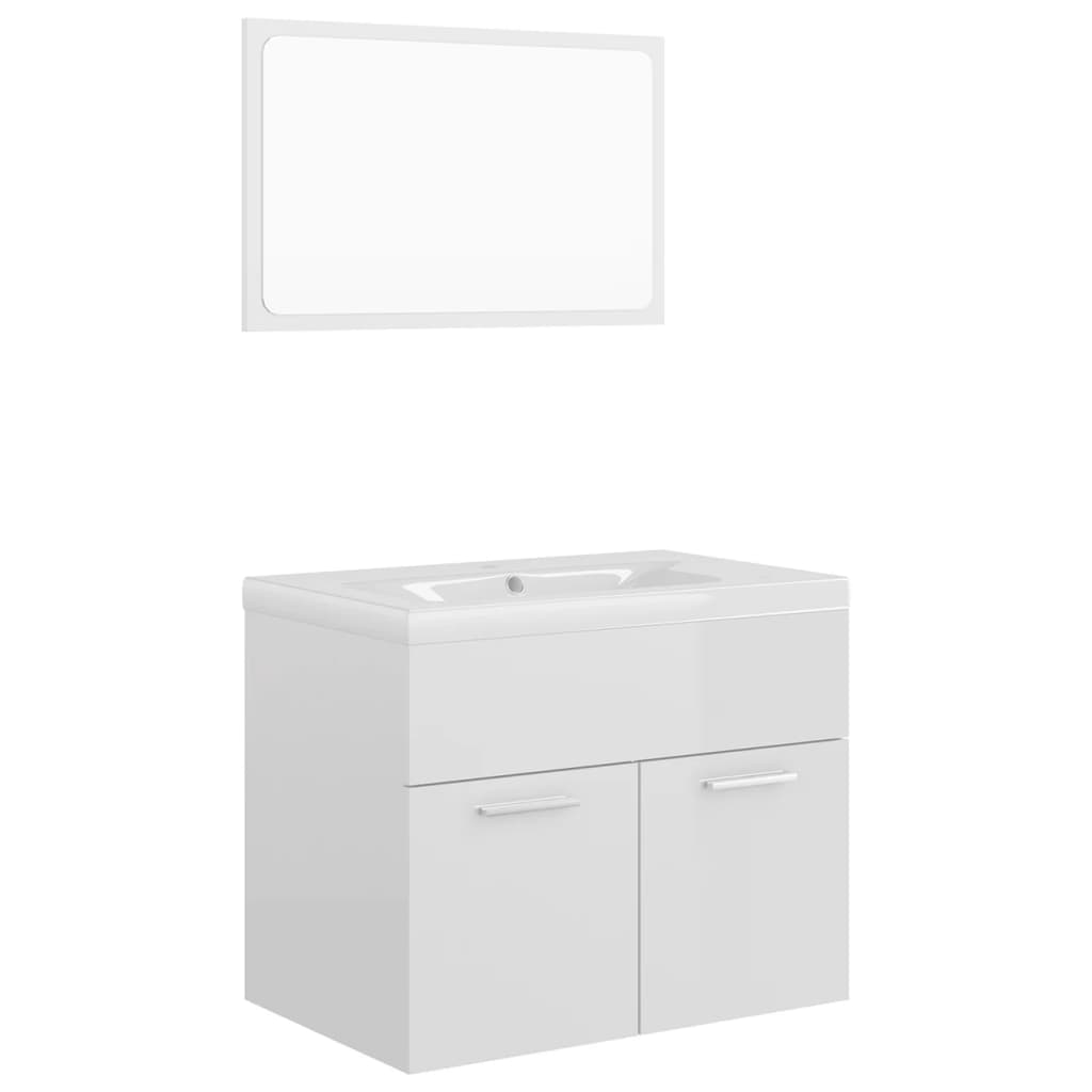Set Mobili da Bagno Bianco Lucido in Truciolato cod mxl 71941