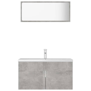 Set Mobili da Bagno Grigio Cemento in Truciolato 3070887
