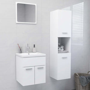 Set Mobili da Bagno Bianco in Truciolato 3070946
