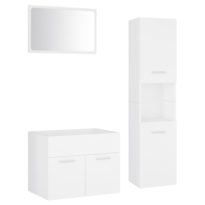 Set Mobili da Bagno Bianco in Truciolato 3070955