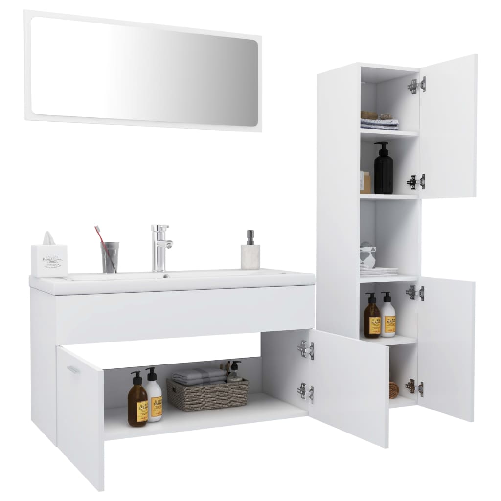 Set Mobili da Bagno Bianco in Truciolato cod mxl 9106