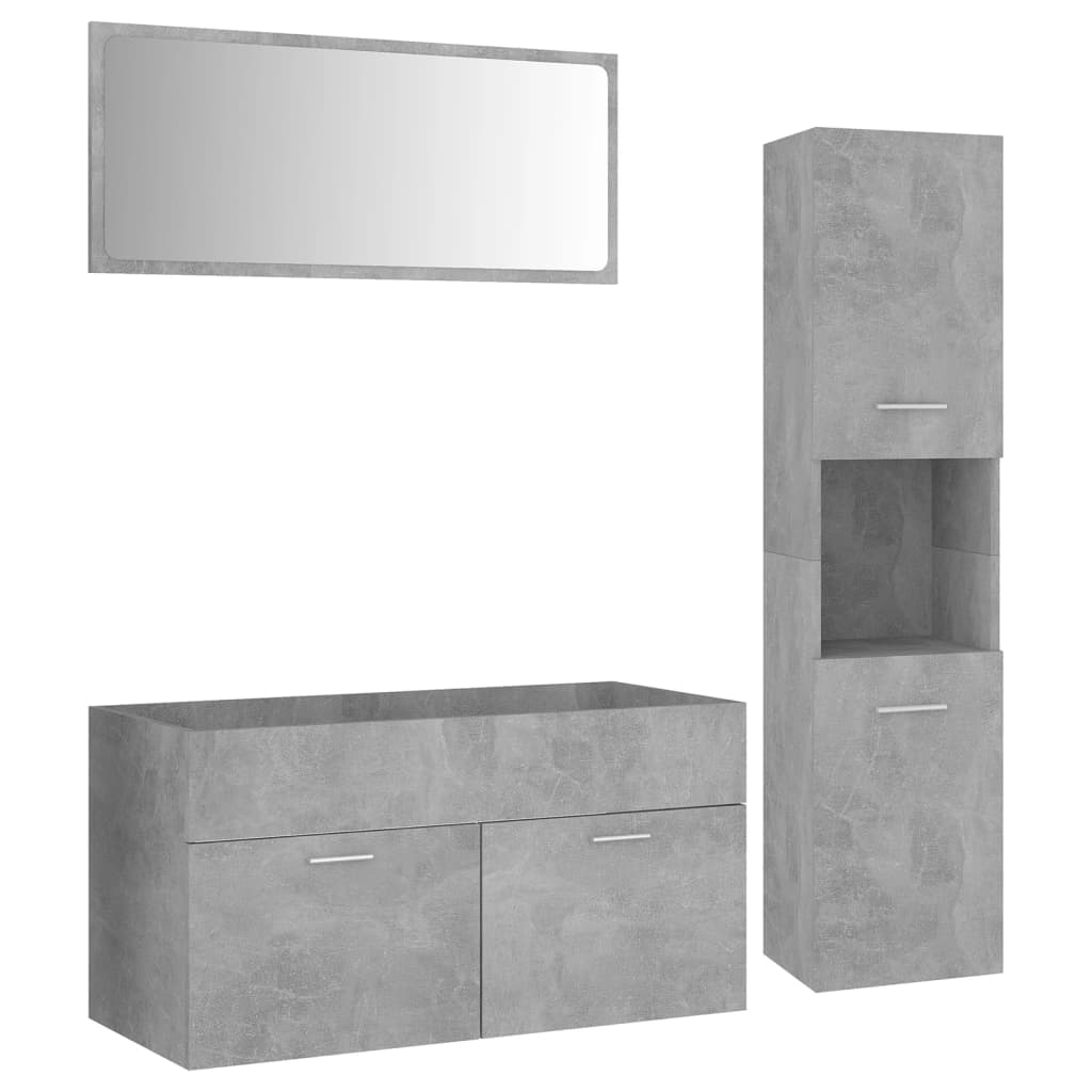 Set Mobili da Bagno Grigio Cemento in Truciolato cod mxl 71431