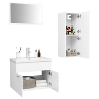 Set Mobili da Bagno Bianco in Truciolato 3071000