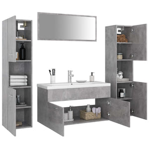 Set Mobili da Bagno Grigio Cemento in Truciolato cod mxl 56023